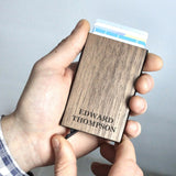 Personalized Wood & Metal Credit Card Holder Wallet