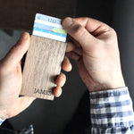 Personalized Wood & Metal Credit Card Holder Wallet