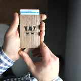 Personalized Wood & Metal Credit Card Holder Wallet