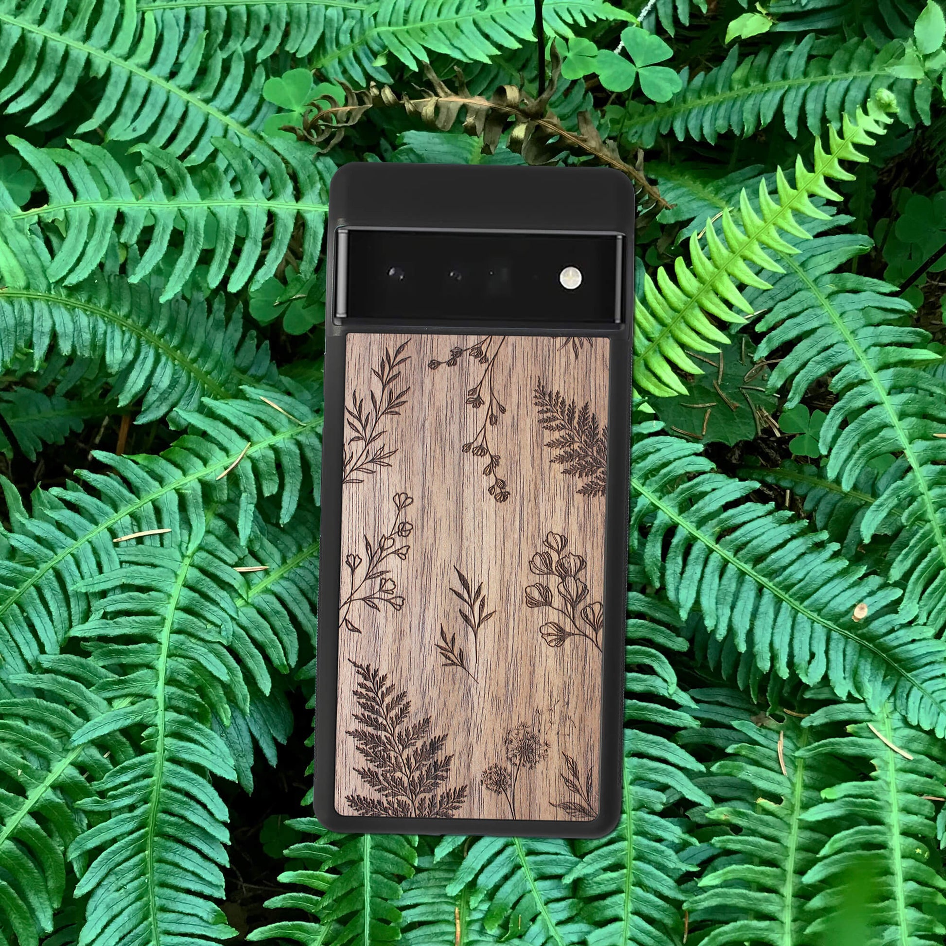 Wood Google Pixel 6A Case Botanical