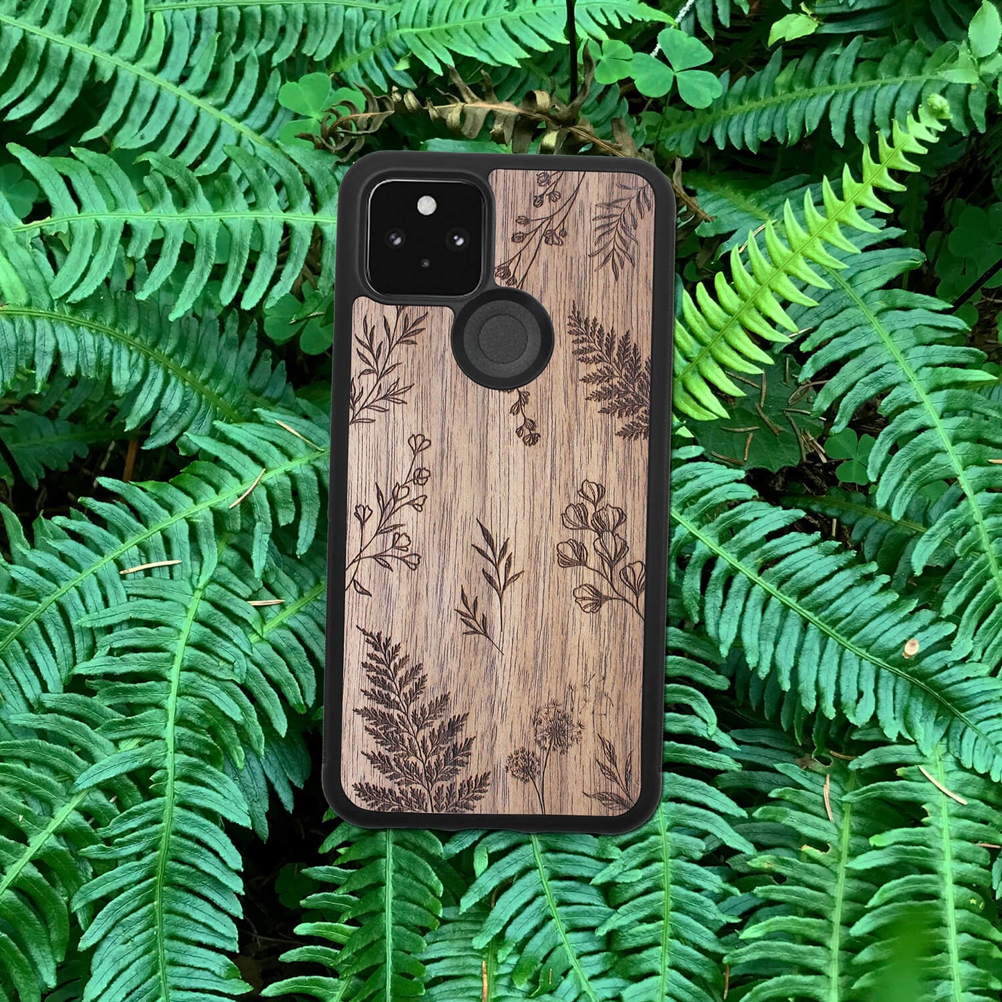 Wood Google Pixel 4 Case Botanical