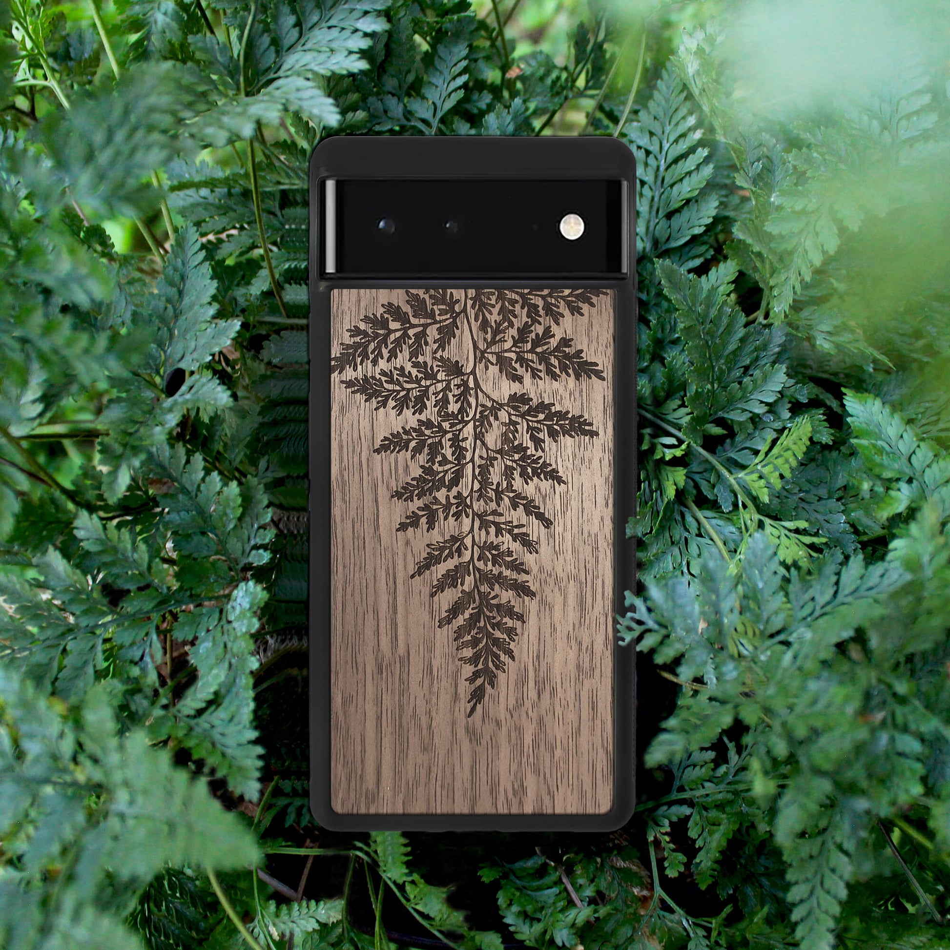 Wood Pixel 3A Case Fern