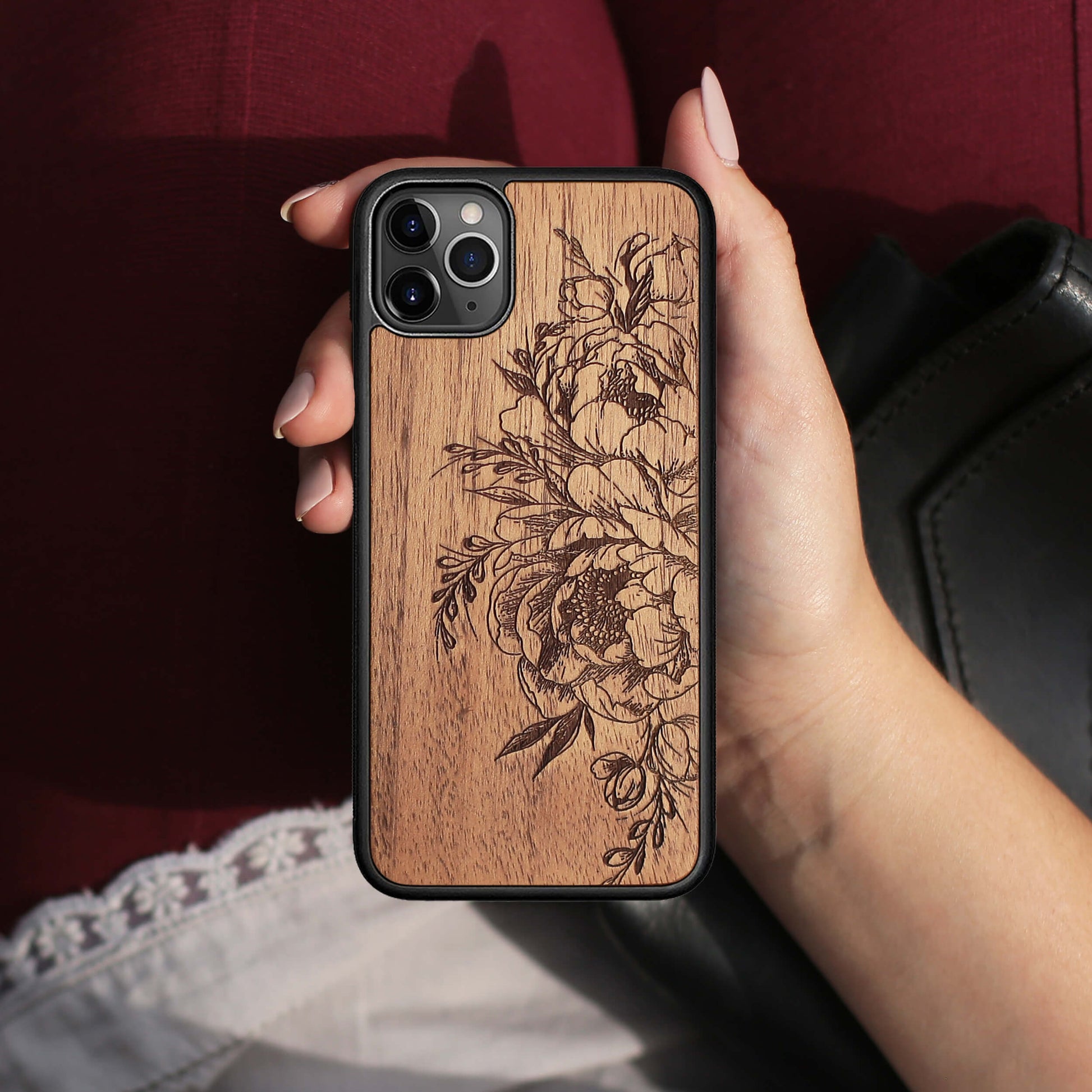 Wood iPhone Case 5/5S Flowers