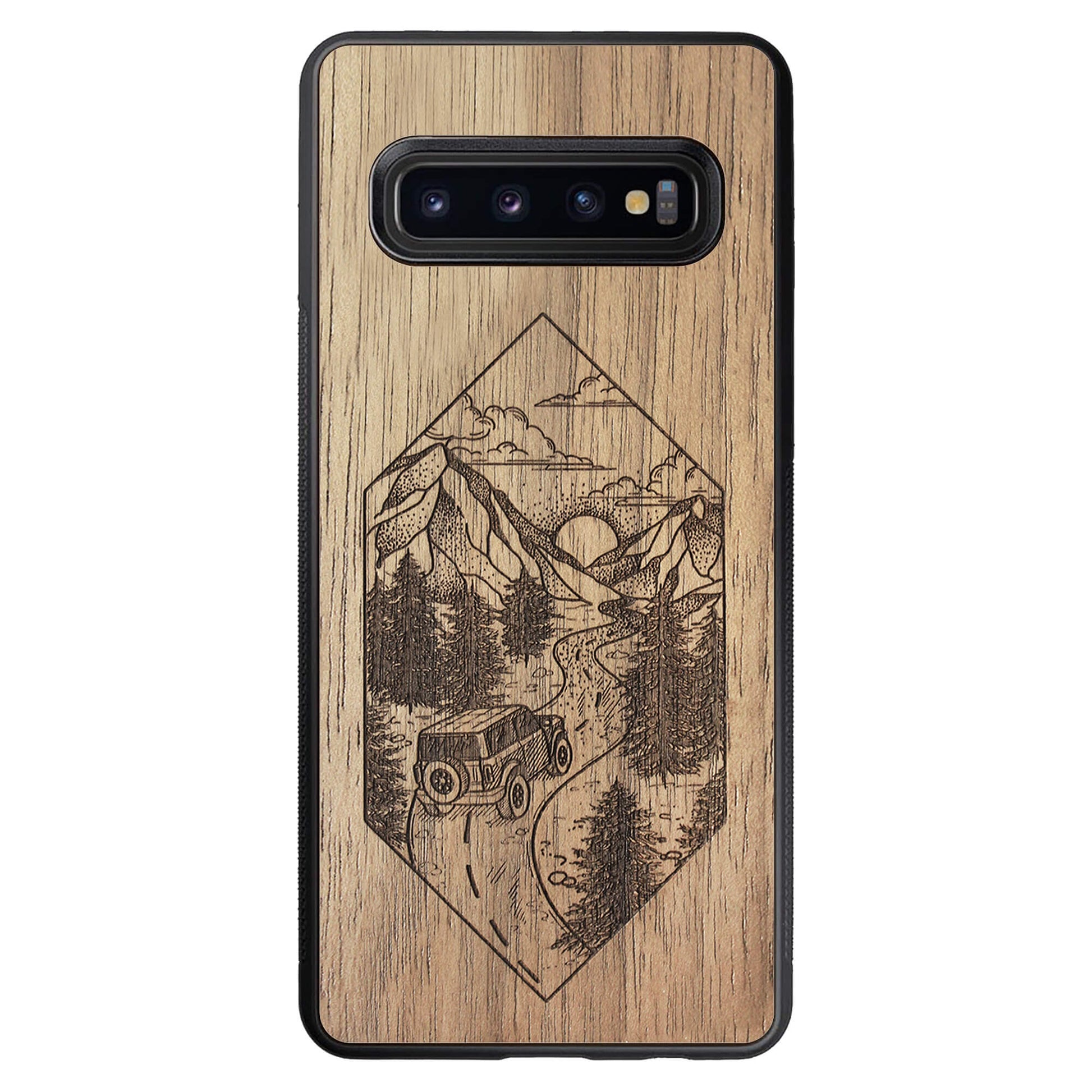 Wooden Case for Samsung Galaxy S10 Mountain Road
