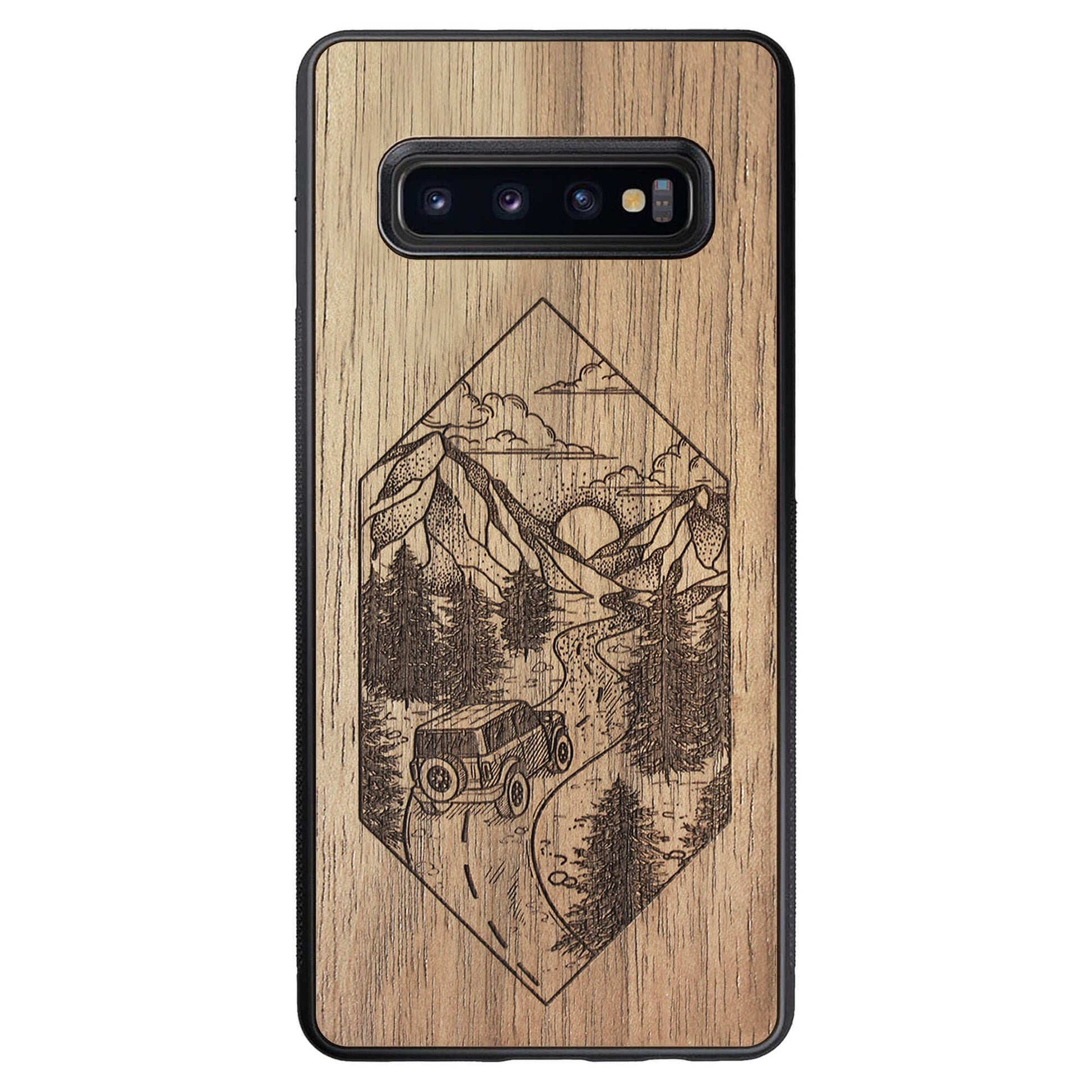 Wooden Case for Samsung Galaxy S10 Plus Mountain Road