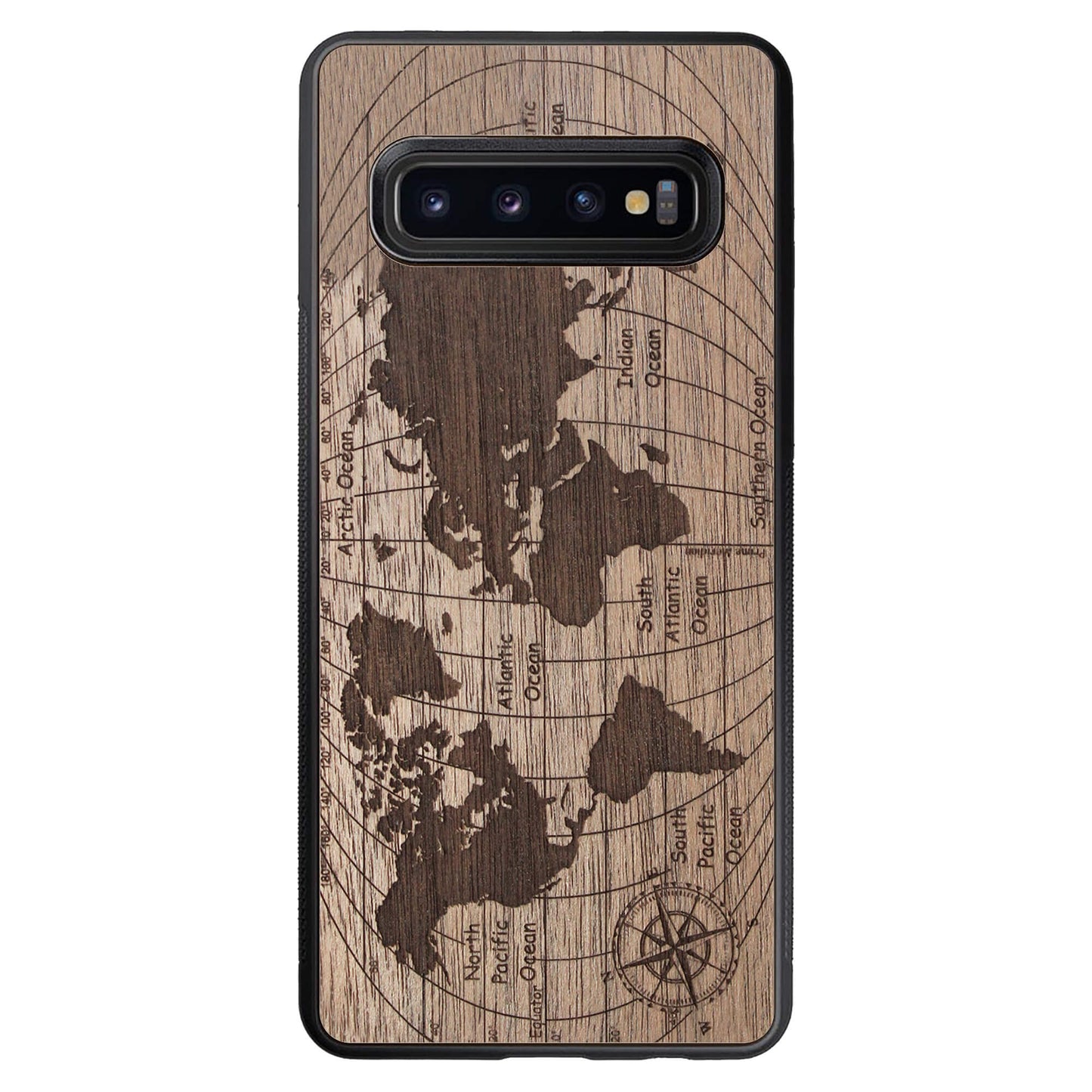 Wooden Case for Samsung Galaxy S10 World Map