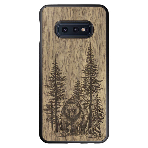 Wooden Case for Samsung Galaxy S10e Bear Forest