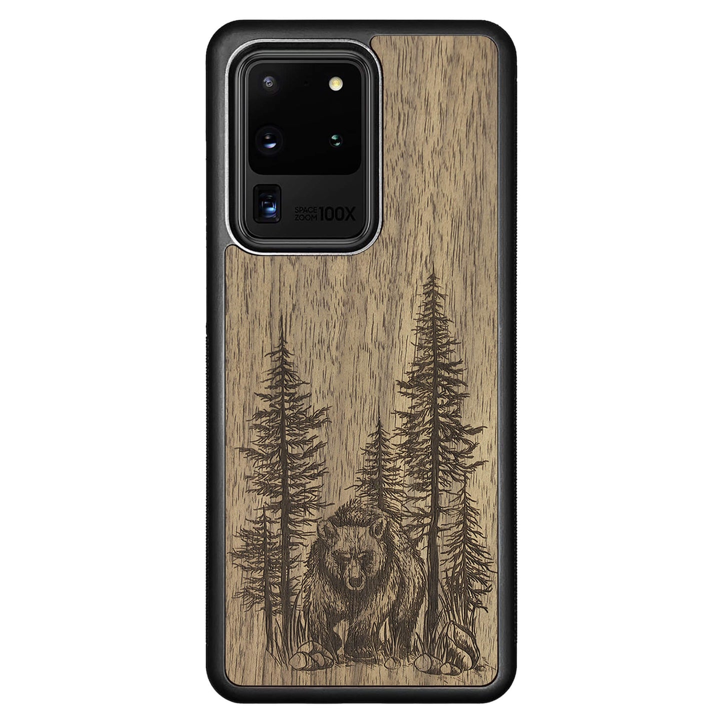 Wooden Case for Samsung Galaxy S20 Ultra Bear Forest