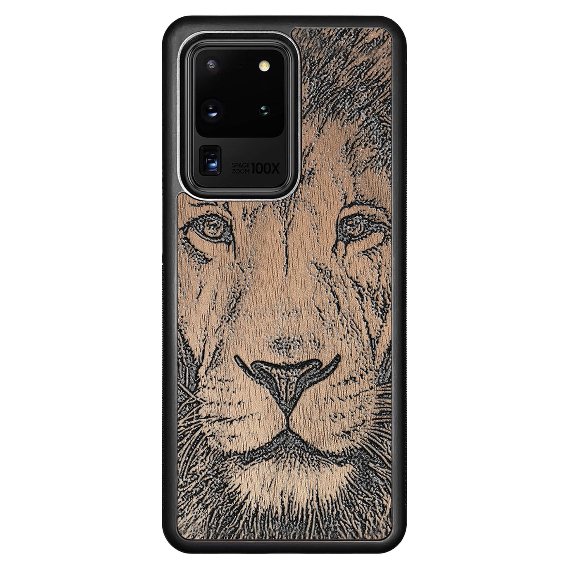 Wooden Case for Samsung Galaxy S20 Ultra Lion face