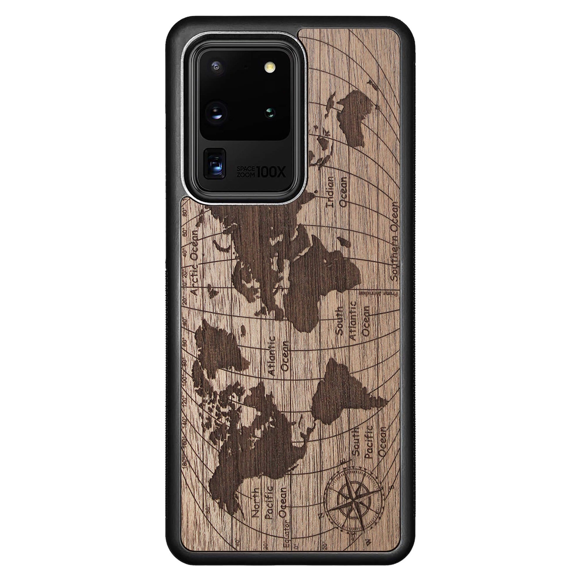 Wooden Case for Samsung Galaxy S20 Ultra World Map
