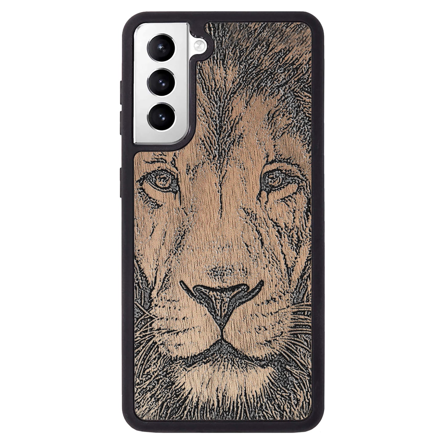 Wooden Case for Samsung Galaxy S21 Lion face