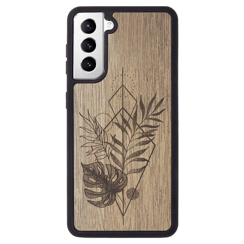 Wooden Case for Samsung Galaxy S21 Monstera