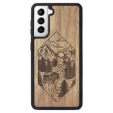 Wooden Case for Samsung Galaxy S21 Mountain Road