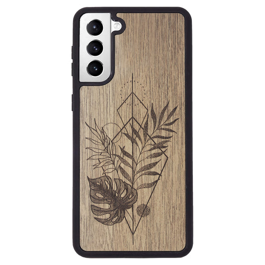 Wooden Case for Samsung Galaxy S21 Plus Monstera