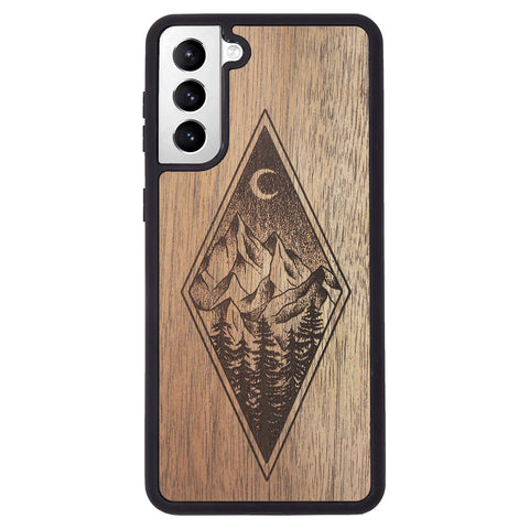 Wooden Case for Samsung Galaxy S21 Plus Mountain Night