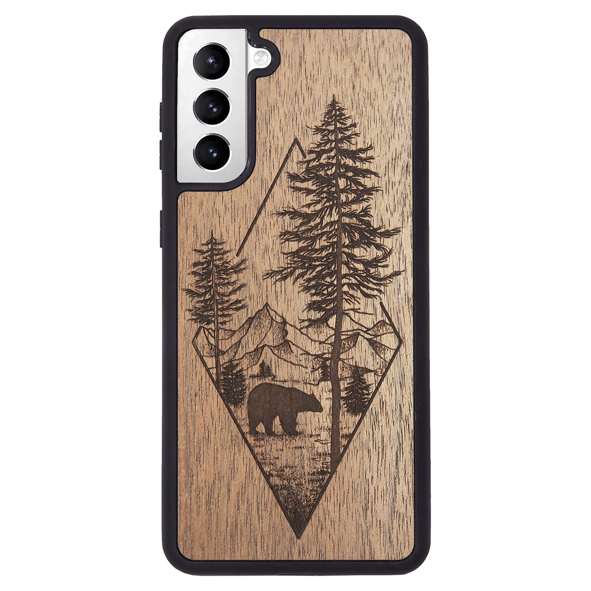 Wooden Case for Samsung Galaxy S21 Plus Woodland Bear
