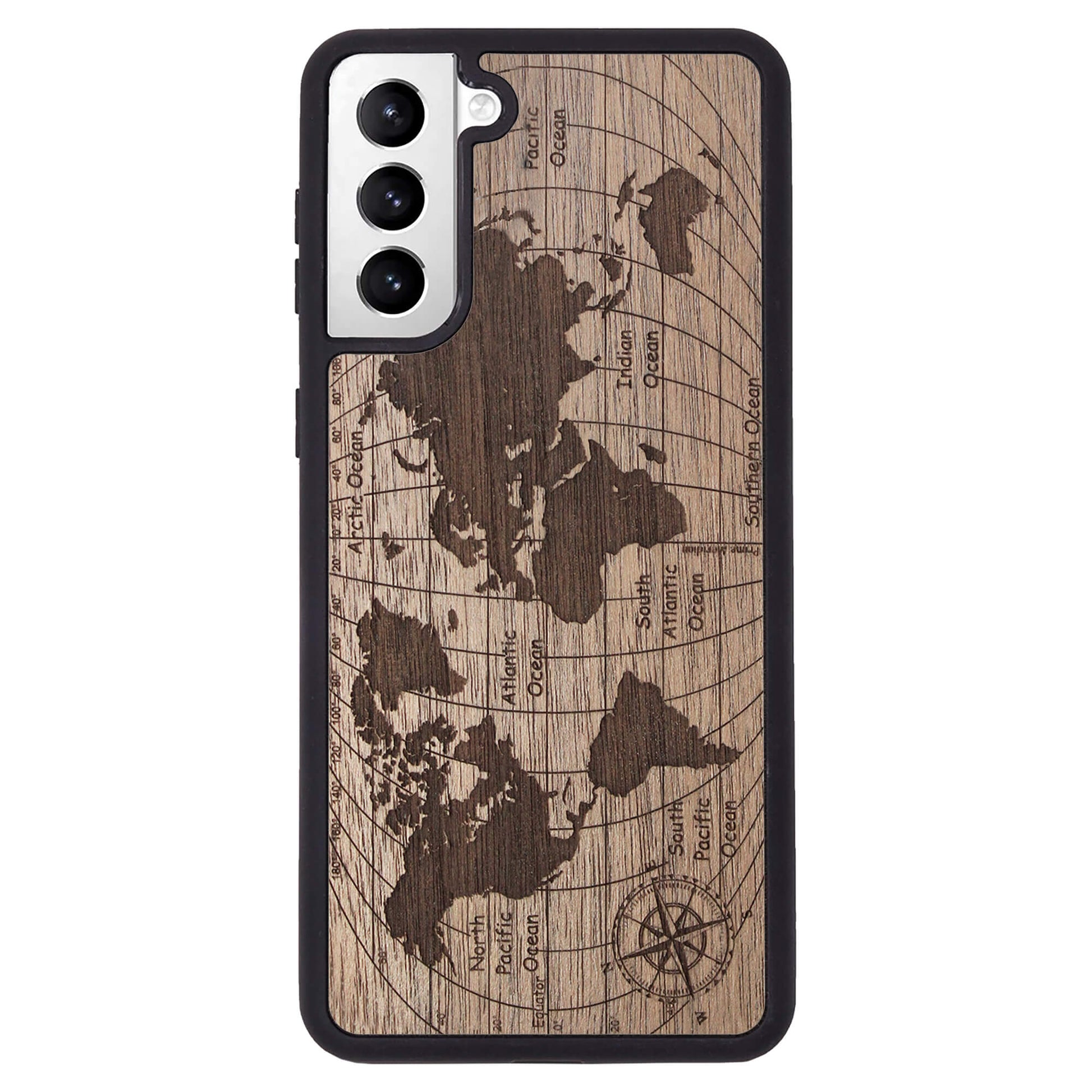 Wooden Case for Samsung Galaxy S21 Plus World Map