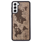 Wooden Case for Samsung Galaxy S21 Plus World Map