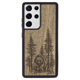 Wooden Case for Samsung Galaxy S21 Ultra Bear Forest