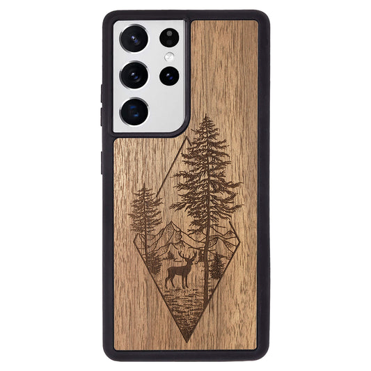 Wooden Case for Samsung Galaxy S21 Ultra Deer Woodland