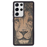 Wooden Case for Samsung Galaxy S21 Ultra Lion face