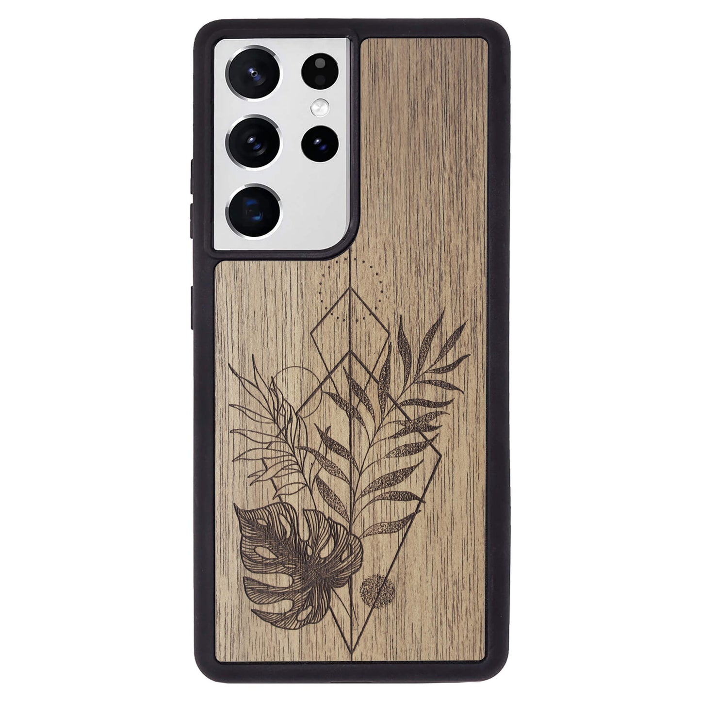 Wooden Case for Samsung Galaxy S21 Ultra Monstera