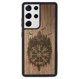 Wooden Case for Samsung Galaxy S21 Ultra Viking Compass Vegvisir