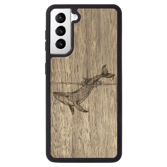 Wooden Case for Samsung Galaxy S21 Whale