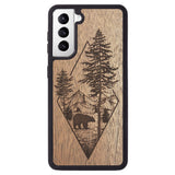 Wooden Case for Samsung Galaxy S21 Woodland Bear