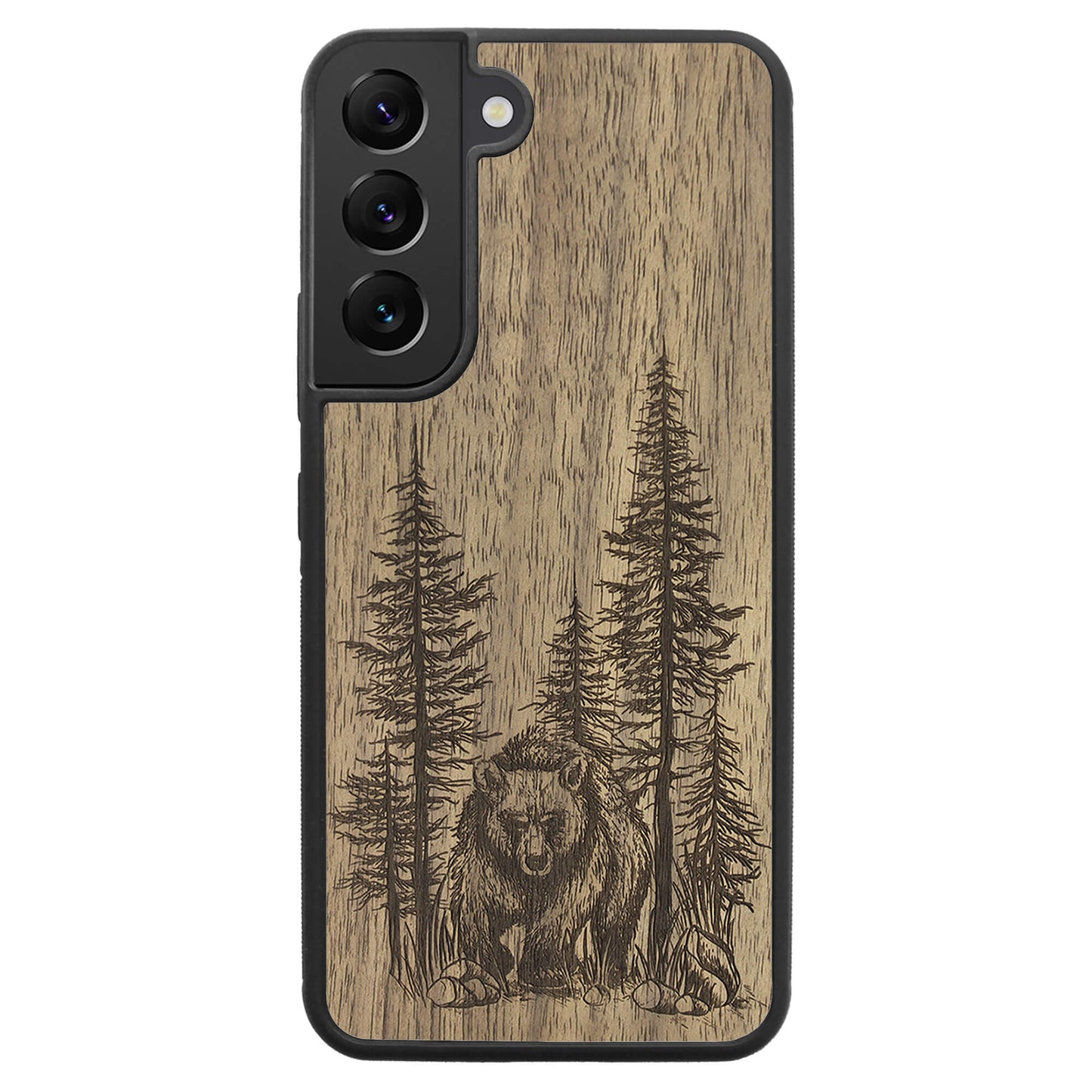 Wooden Case for Samsung Galaxy S22 Bear Forest