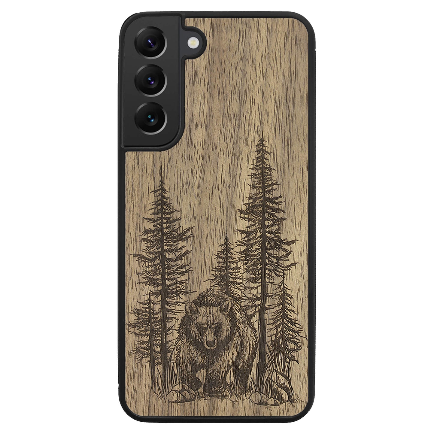 Wooden Case for Samsung Galaxy S22 Plus Bear Forest