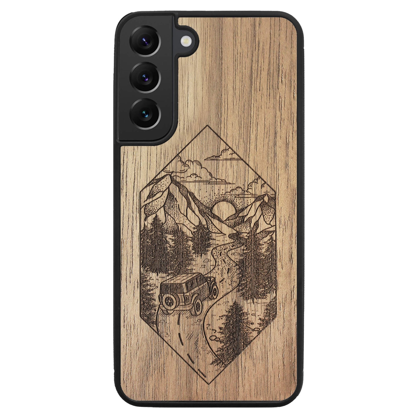 Wooden Case for Samsung Galaxy S22 Plus Mountain Road