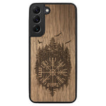 Wooden Case for Samsung Galaxy S22 Plus Viking Compass Vegvisir