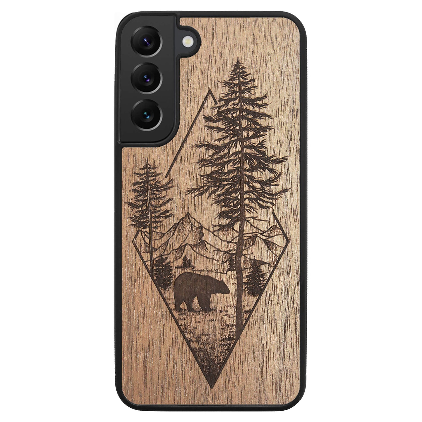 Wooden Case for Samsung Galaxy S22 Plus Woodland Bear