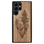 Wooden Case for Samsung Galaxy S22 Ultra Deer Woodland