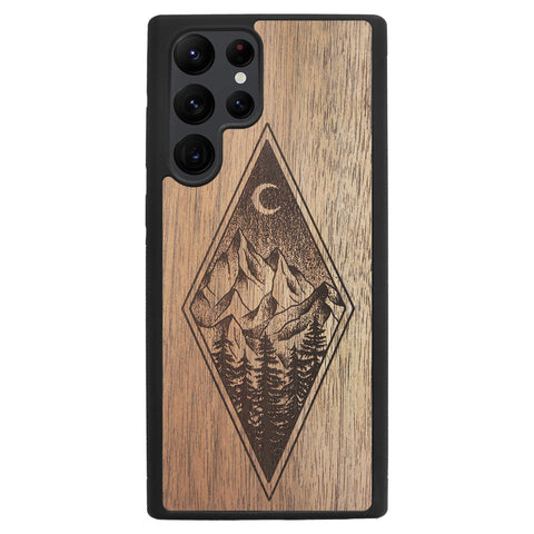 Wooden Case for Samsung Galaxy S22 Ultra Mountain Night