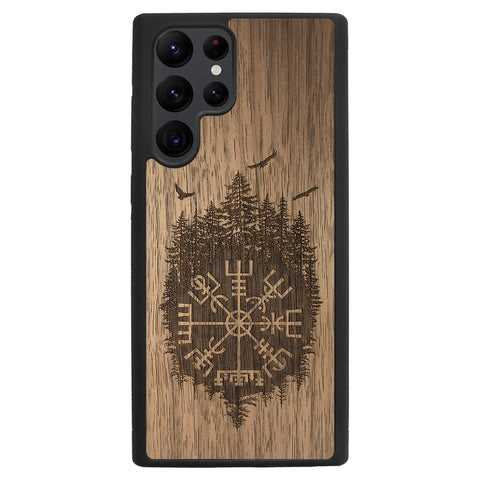 Wooden Case for Samsung Galaxy S22 Ultra Viking Compass Vegvisir