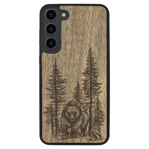 Wooden Case for Samsung Galaxy S23 Plus Bear Forest