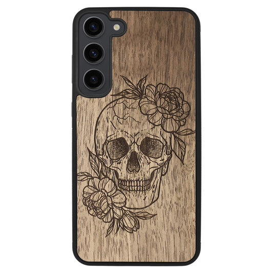 Wooden Case for Samsung Galaxy S23 Plus Skull