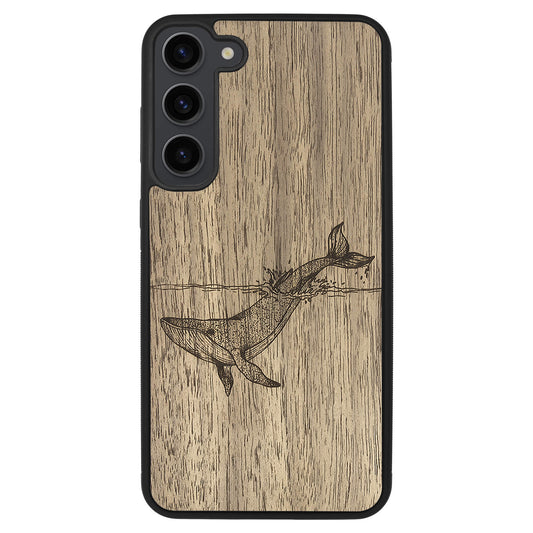Wooden Case for Samsung Galaxy S23 Plus Whale