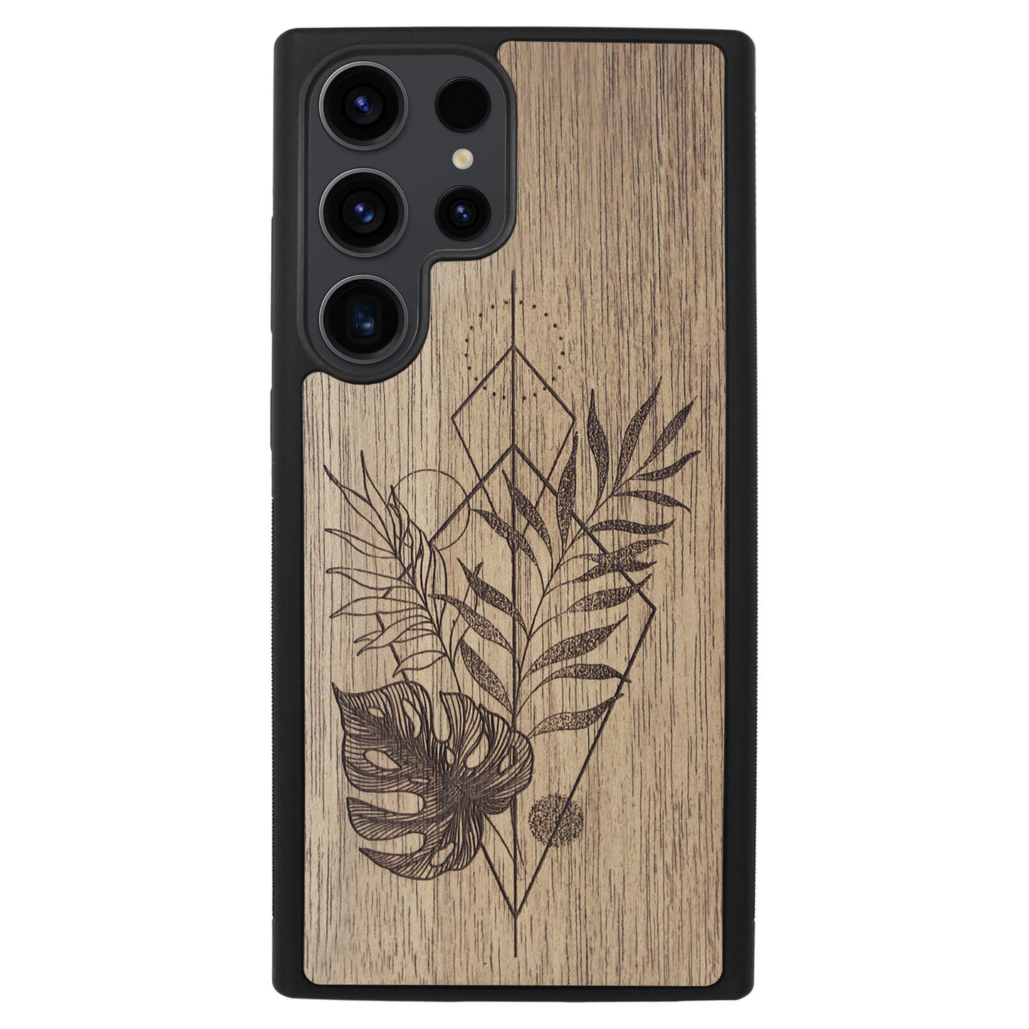 Wooden Case for Samsung Galaxy S23 Ultra Monstera