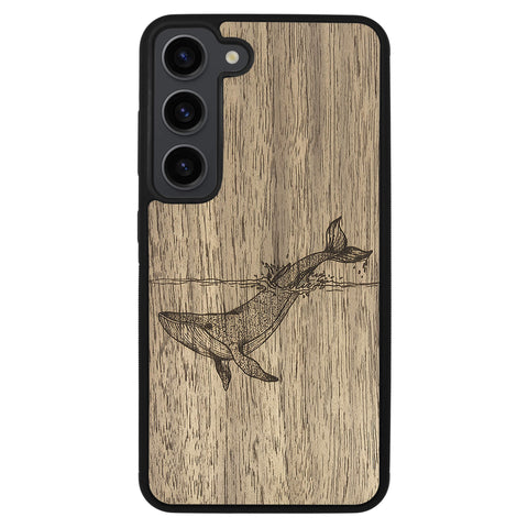 Wooden Case for Samsung Galaxy S23 Whale