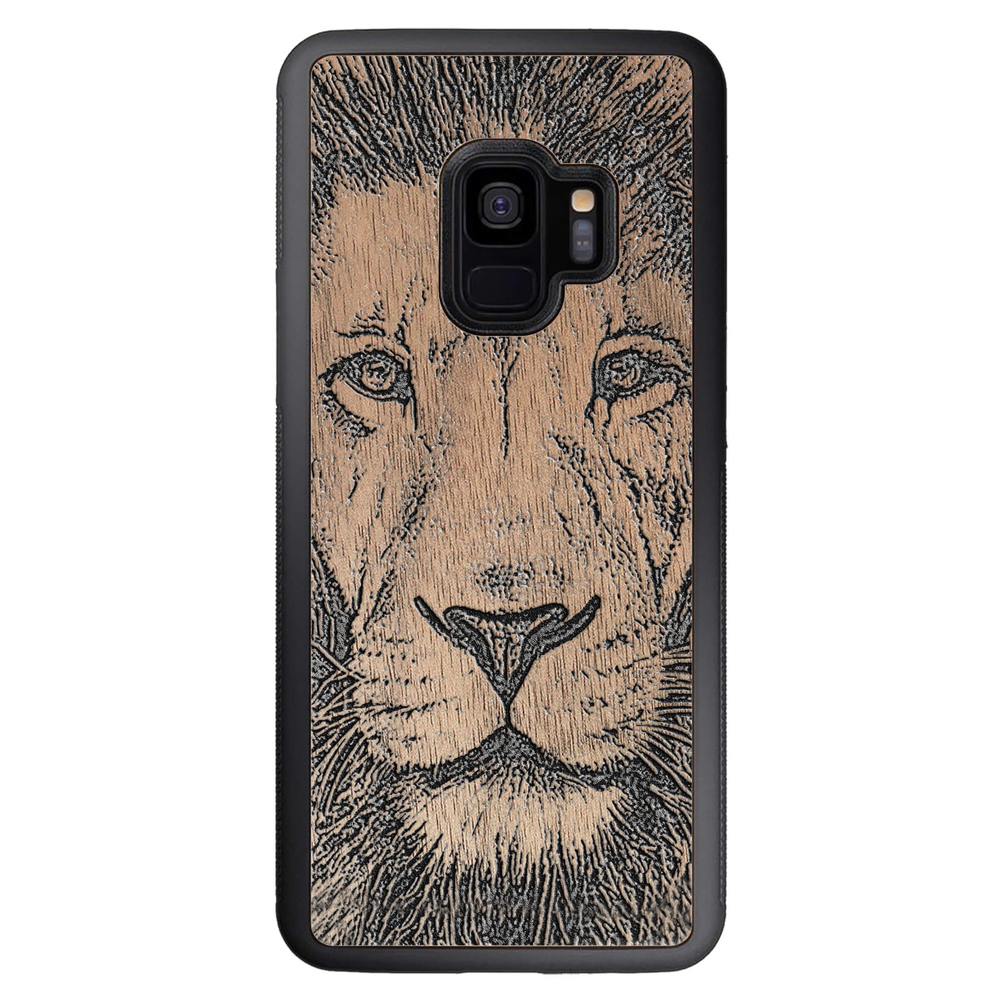 Wooden Case for Samsung Galaxy S9 Lion face