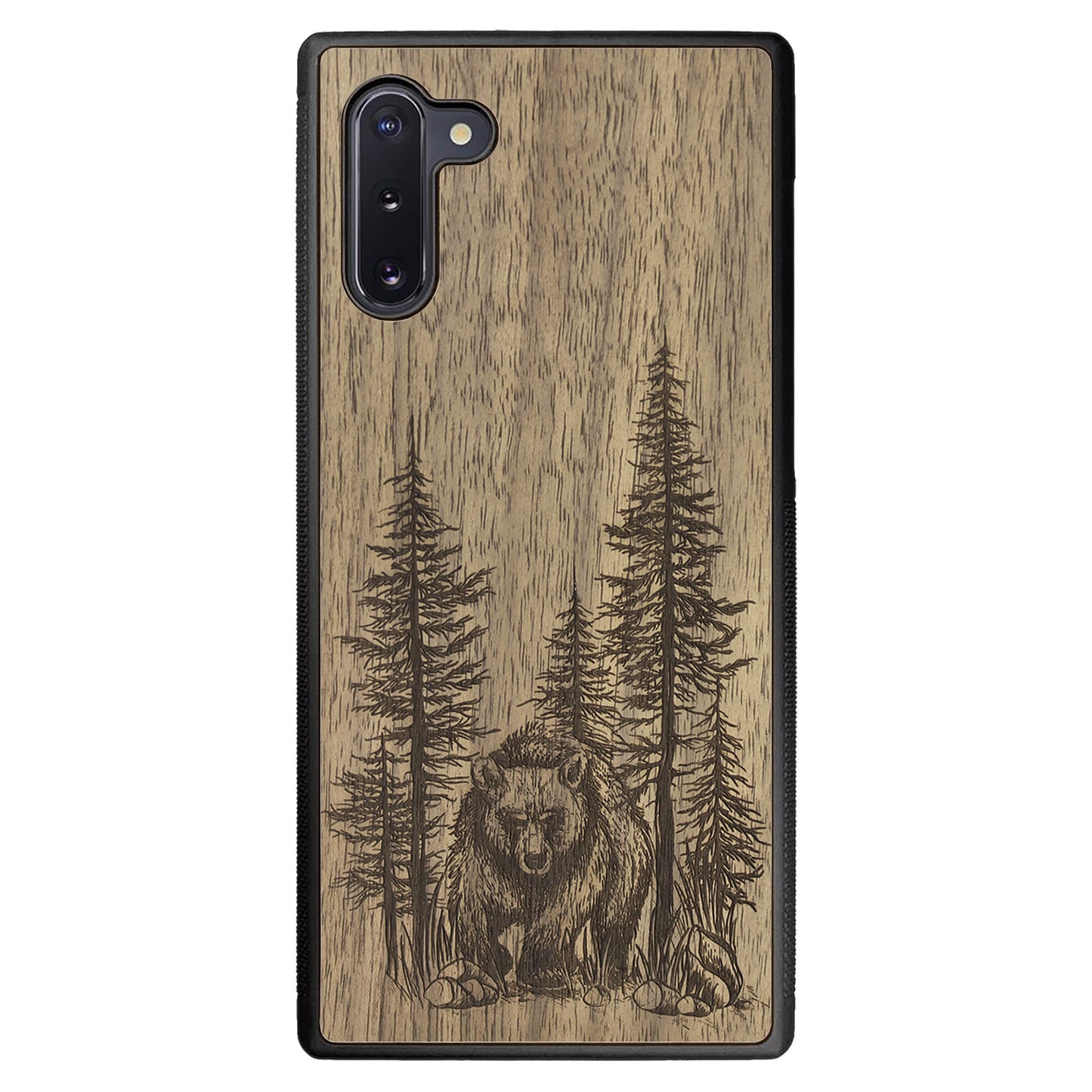 Wooden Case for Samsung Galaxy Note 10 Bear Forest