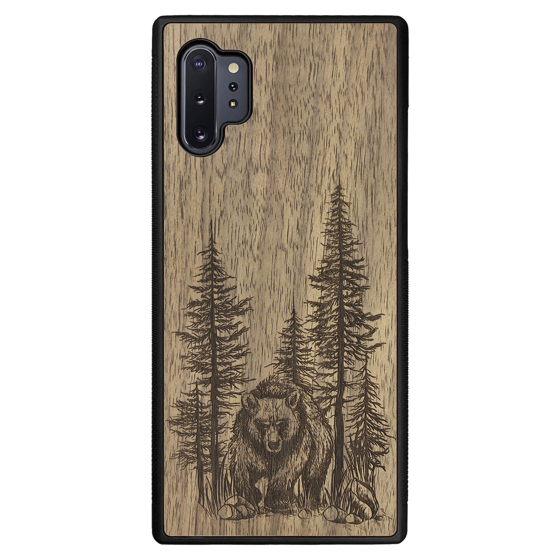 Wooden Case for Samsung Galaxy Note 10 Plus Bear Forest