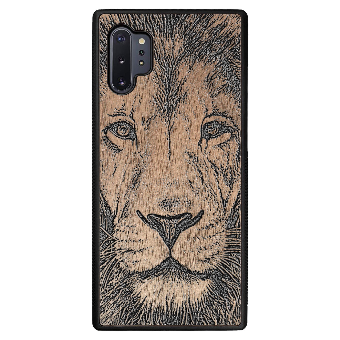 Wooden Case for Samsung Galaxy Note 10 Plus Lion face