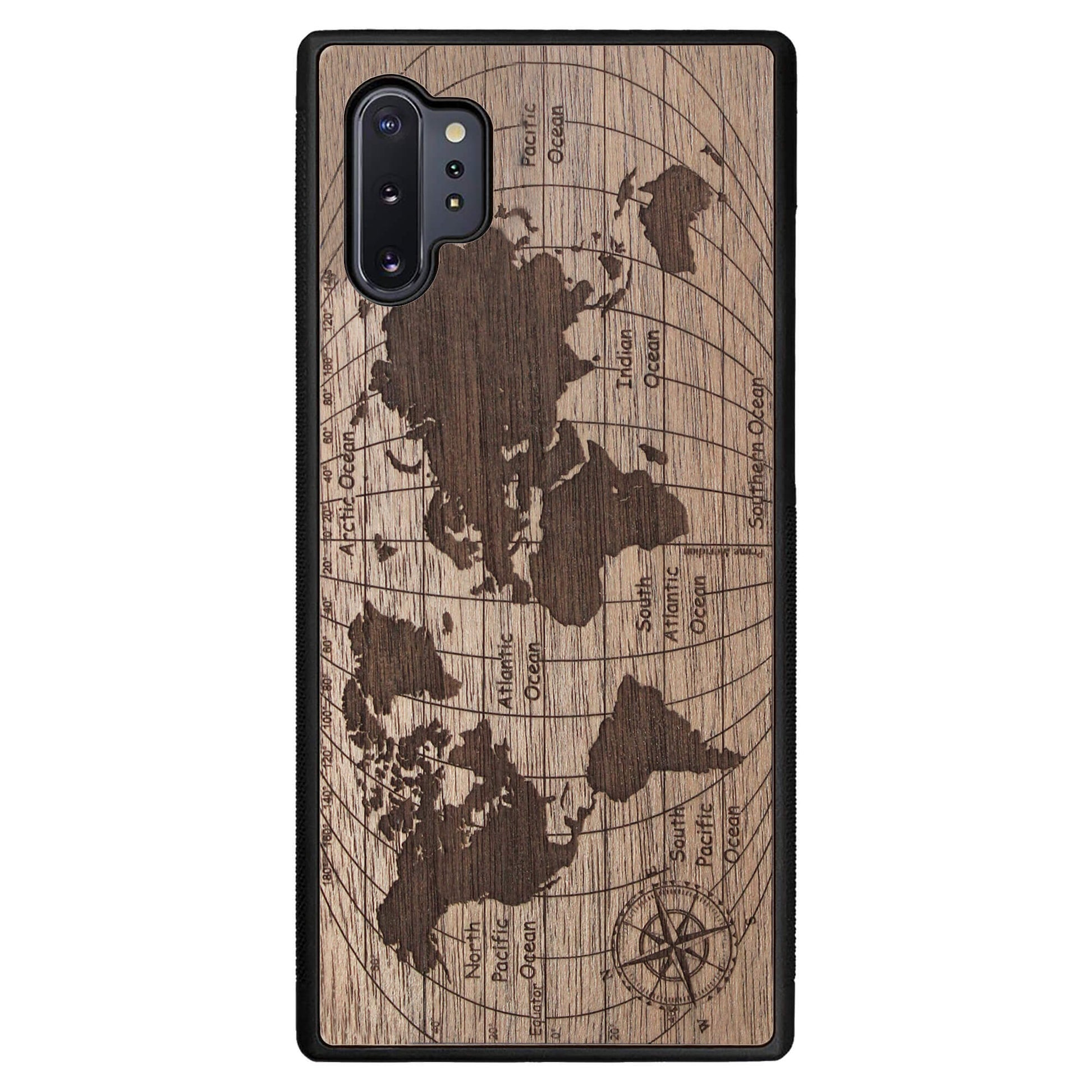 Wooden Case for Samsung Galaxy Note 10 Plus World Map