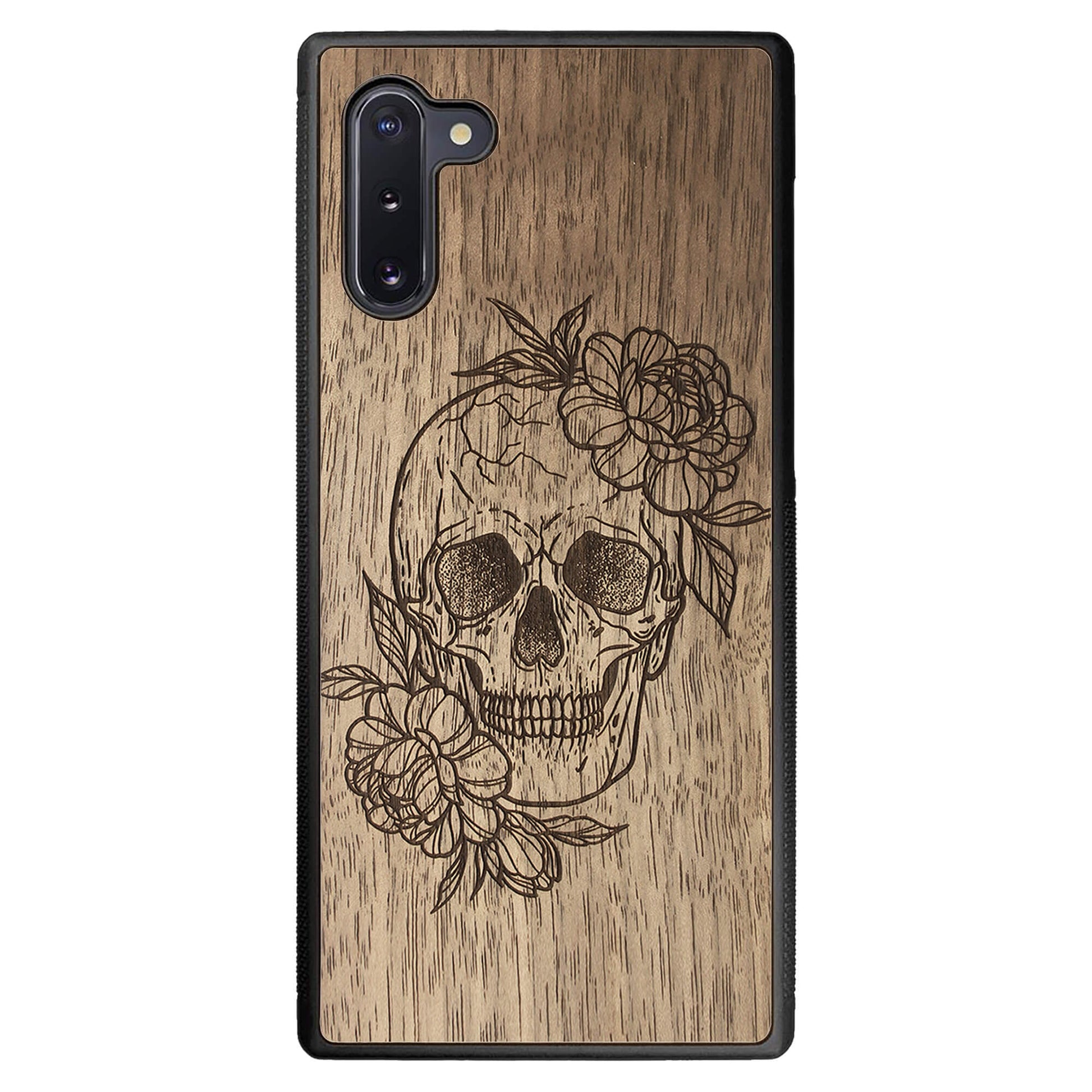 Wooden Case for Samsung Galaxy Note 10 Skull