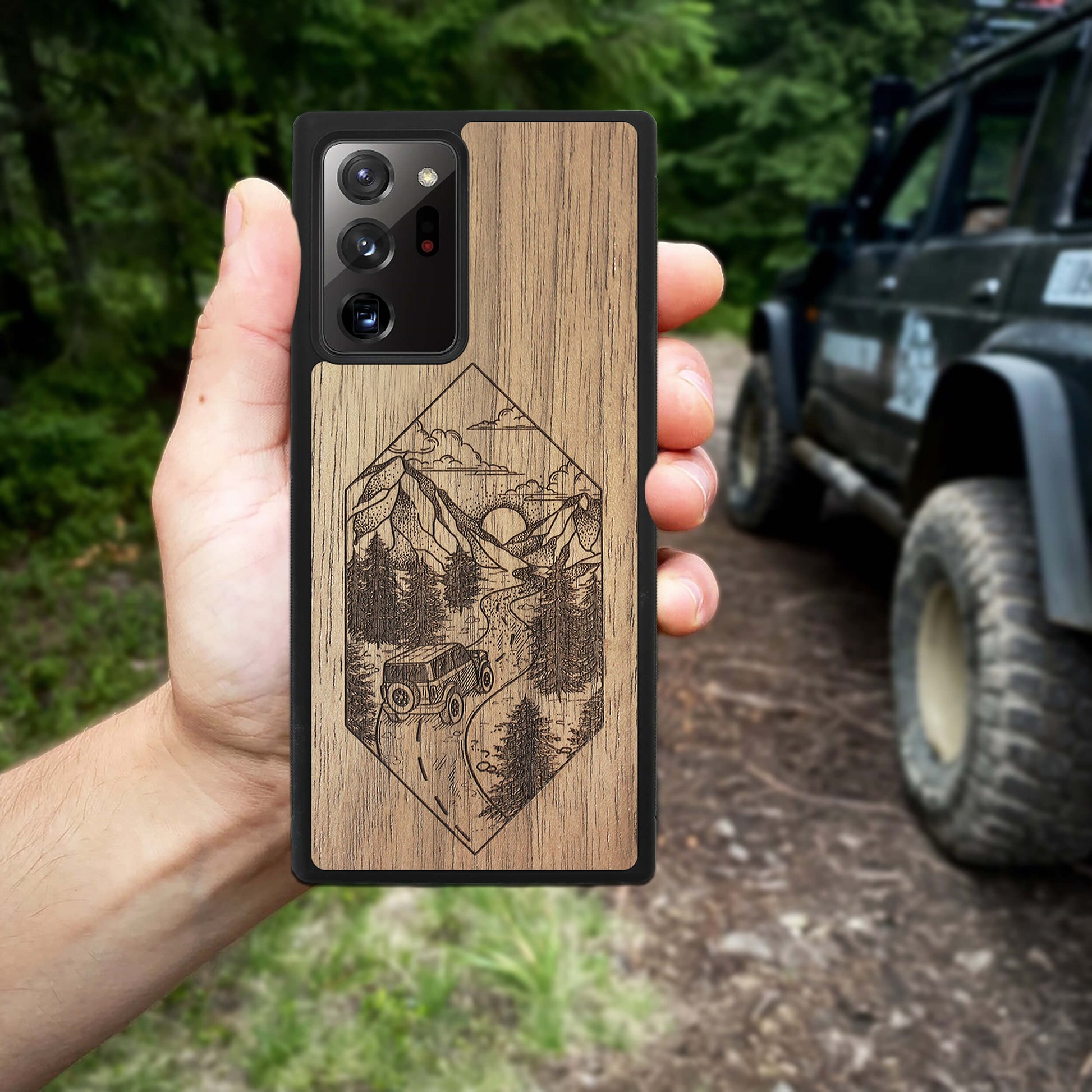 Wood Galaxy Note 20 Ultra Case Mountain Road
