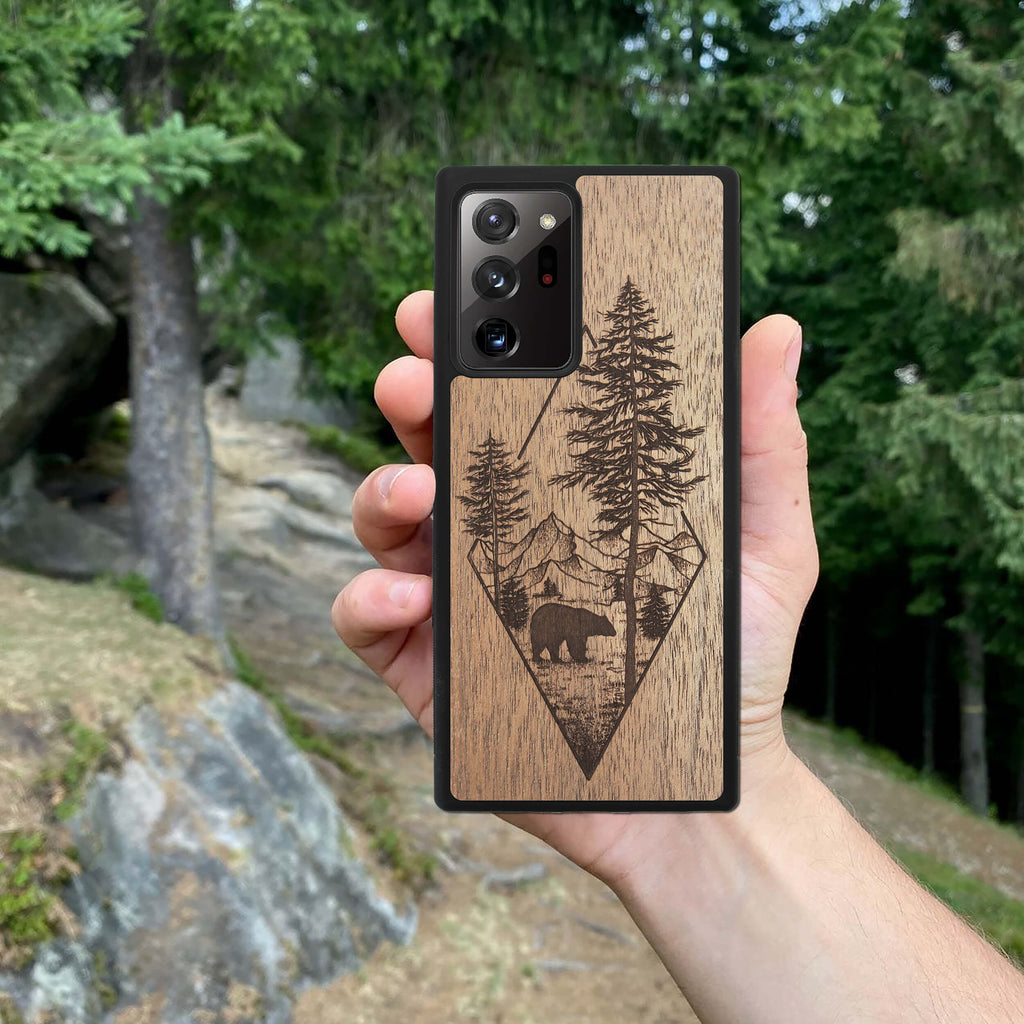 Wood Galaxy Note 9 Case Woodland Bear